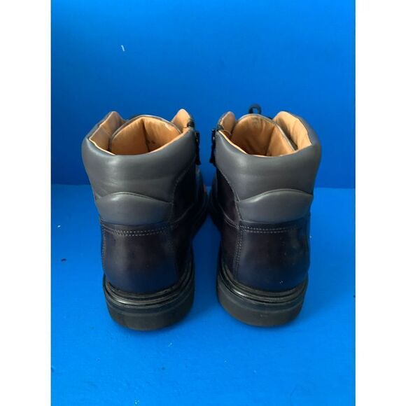 MINT SANTONI EVEREST HIKING BOOT US 8.5  D DERBY BURNISHED NAVY ZIPPER - Picture 3 of 8